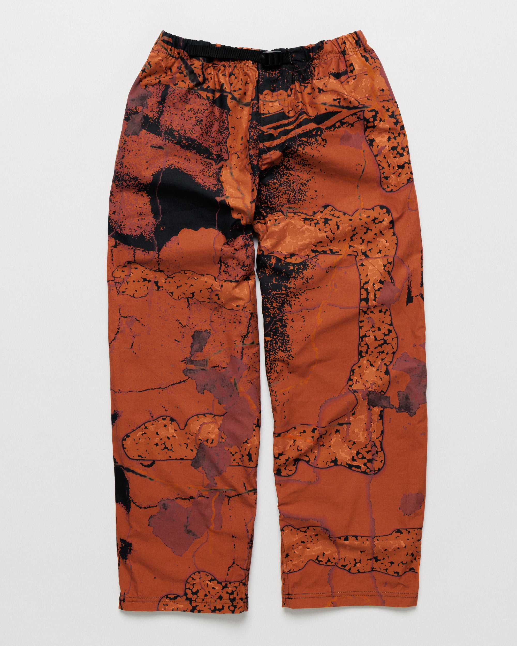 Water Resistant Zama Pants - Abstract Brick Camo — front flat, full garment