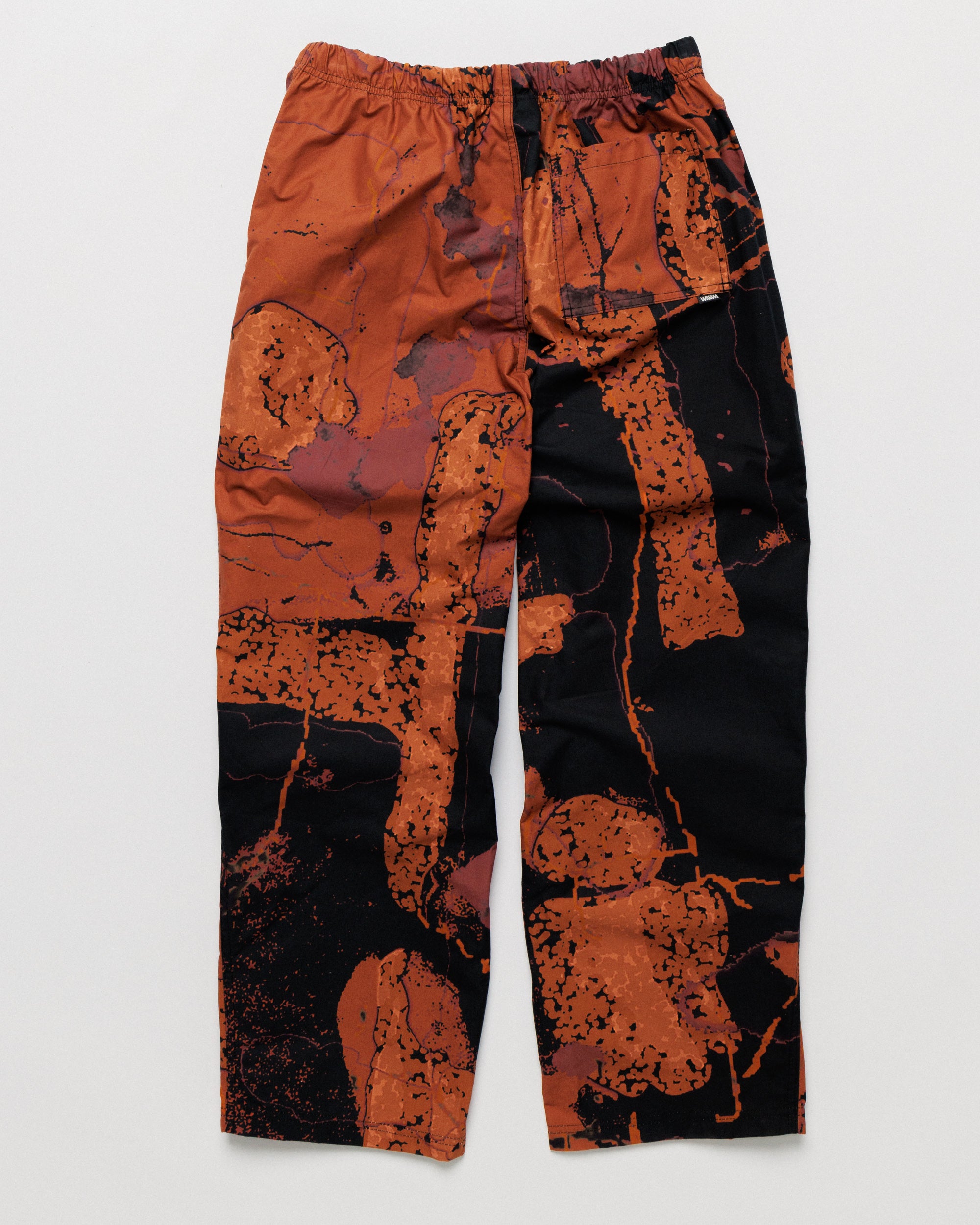 Water Resistant Zama Pants - Abstract Brick Camo — back flat, pocket visible