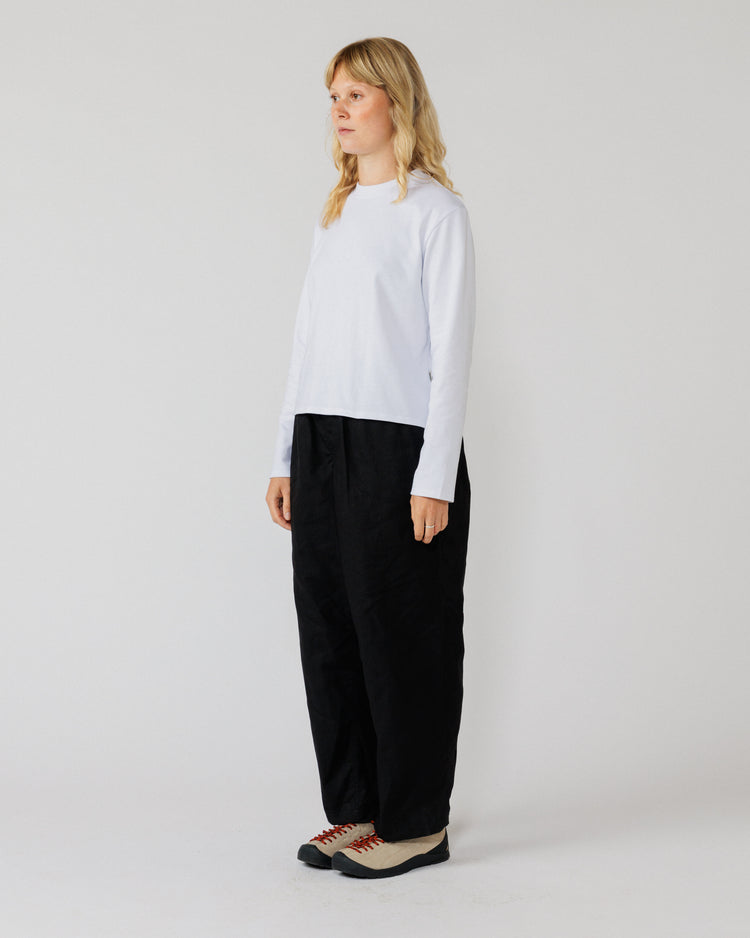 Water Resistant Zama Pants - Black — women's 3/4 angle full-body