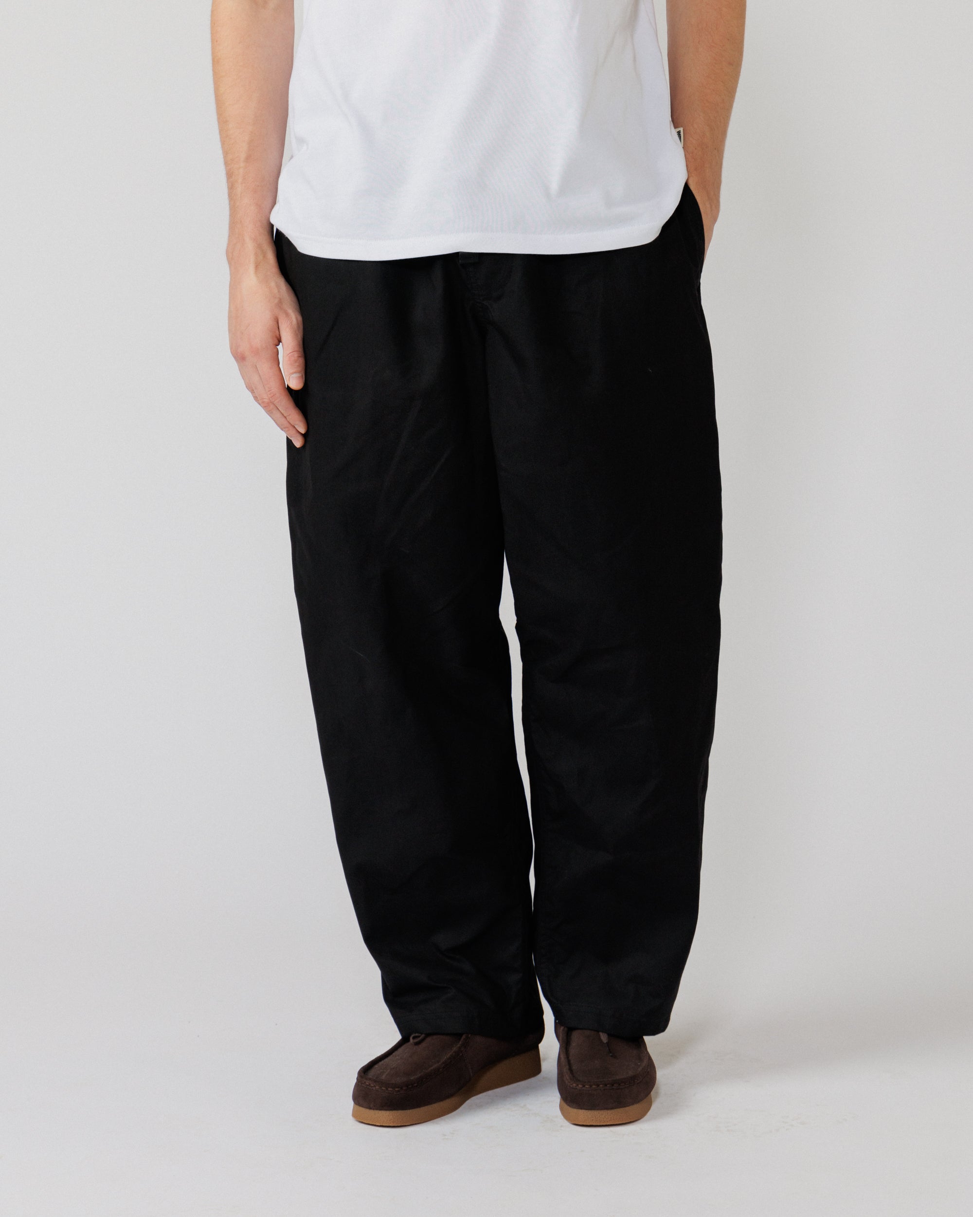 Water Resistant Zama Pants - Black — close front fit and fabric