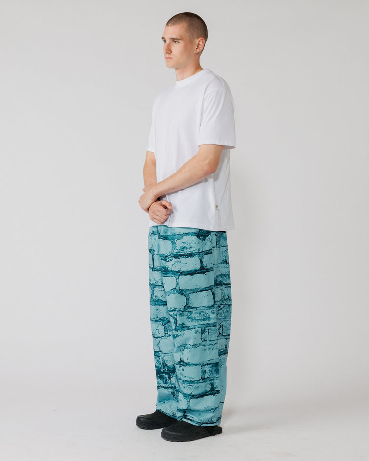 Water Resistant Zama Pants - Blue Brick Camo — 3/4 angle full body