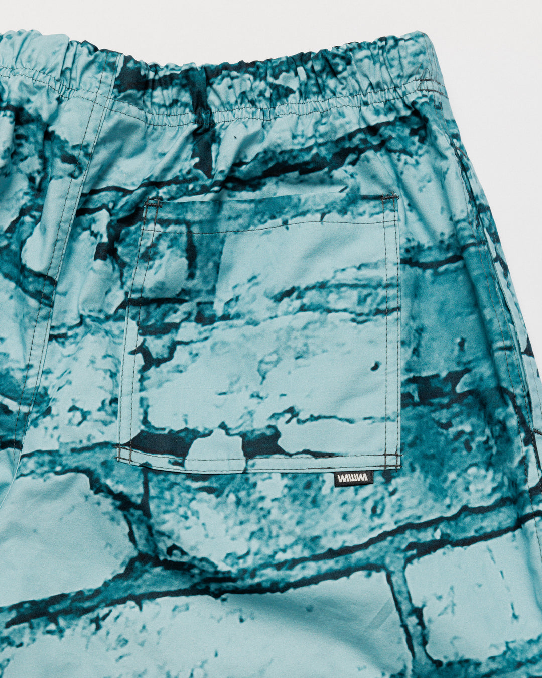 Water Resistant Zama Pants - Blue Brick Camo — back pocket stitch detail